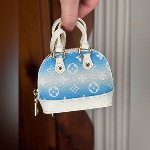 Blue and White Mini Bag Charm / AirPod Holder